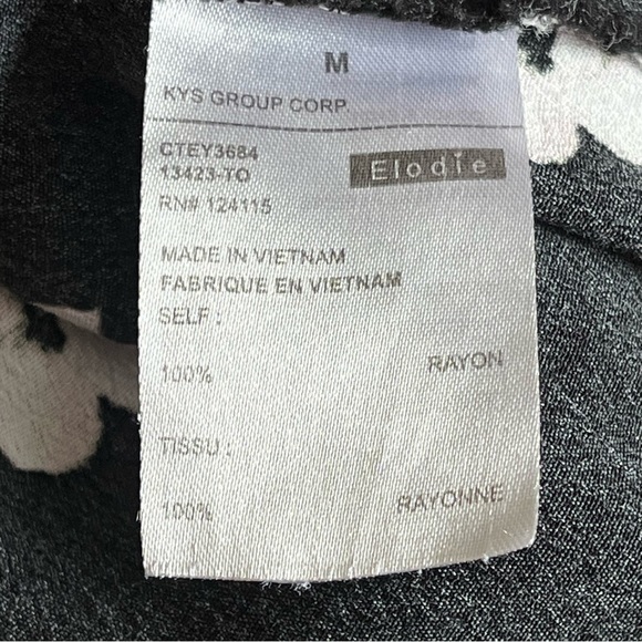 Elodie | Black Floral Cherry Blossom Peplum V-Neck Blouse, Medium - Picture 5 of 6